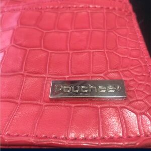 Pouchee Coral Crocodile Embossed Purse Organizer Insert